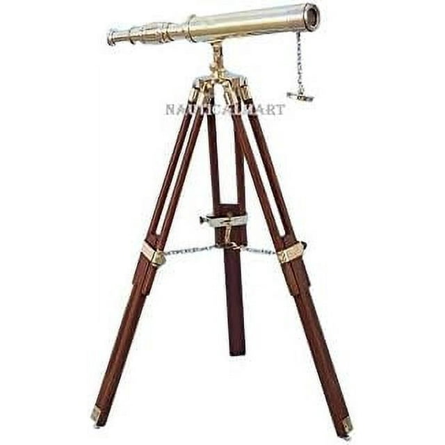 NauticalMart Floor Standing Brass Harbor Master Telescope 30 Pouces