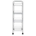 thumbnail image 3 of Mainstays 4 Tier Steel Wire Cart, Gray, 3 of 12