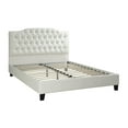 thumbnail image 4 of Full Size Bed White Faux Leather Tufted Upholstered Headboard Platform Bed 1pc Set Gorgeous Contemporary Bedroom Furniture, 4 of 5