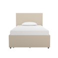 Novogratz Kelly Upholstered Bed with Storage, Ivory Linen, Twin