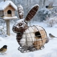 thumbnail image 4 of 1 Pcs Hummingbird Nesting Material, Bird Nesting Material Holder, Refillable Bird Nesting Station, Handmade Fiber Bird Nesting Heart for Home Garden Yard (Bunny Shaped, 7.9 inch), 4 of 8