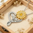 thumbnail image 4 of Flydeer Necklaces for Women 925 Sterling Silver Sunflower Heart Pendant Necklace 5A CZ Anniversary Jewelry Gifts for Women, 4 of 7