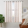 thumbnail image 3 of Curtainking Linen Curtains for Living Room 63 inch Farmhouse Diamond Embroidered Flax Window Drapes Light Filtering Grommet Curtains 2 Panels Grey, 3 of 7