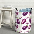 thumbnail image 5 of purple Eggplant slices Laundry Basket, Laundry Hamper Waterproof Laundry Bag Clothes Hamper Laundry Bin with Handles for Bedroom, Living Room, Kids Room-#, 5 of 5