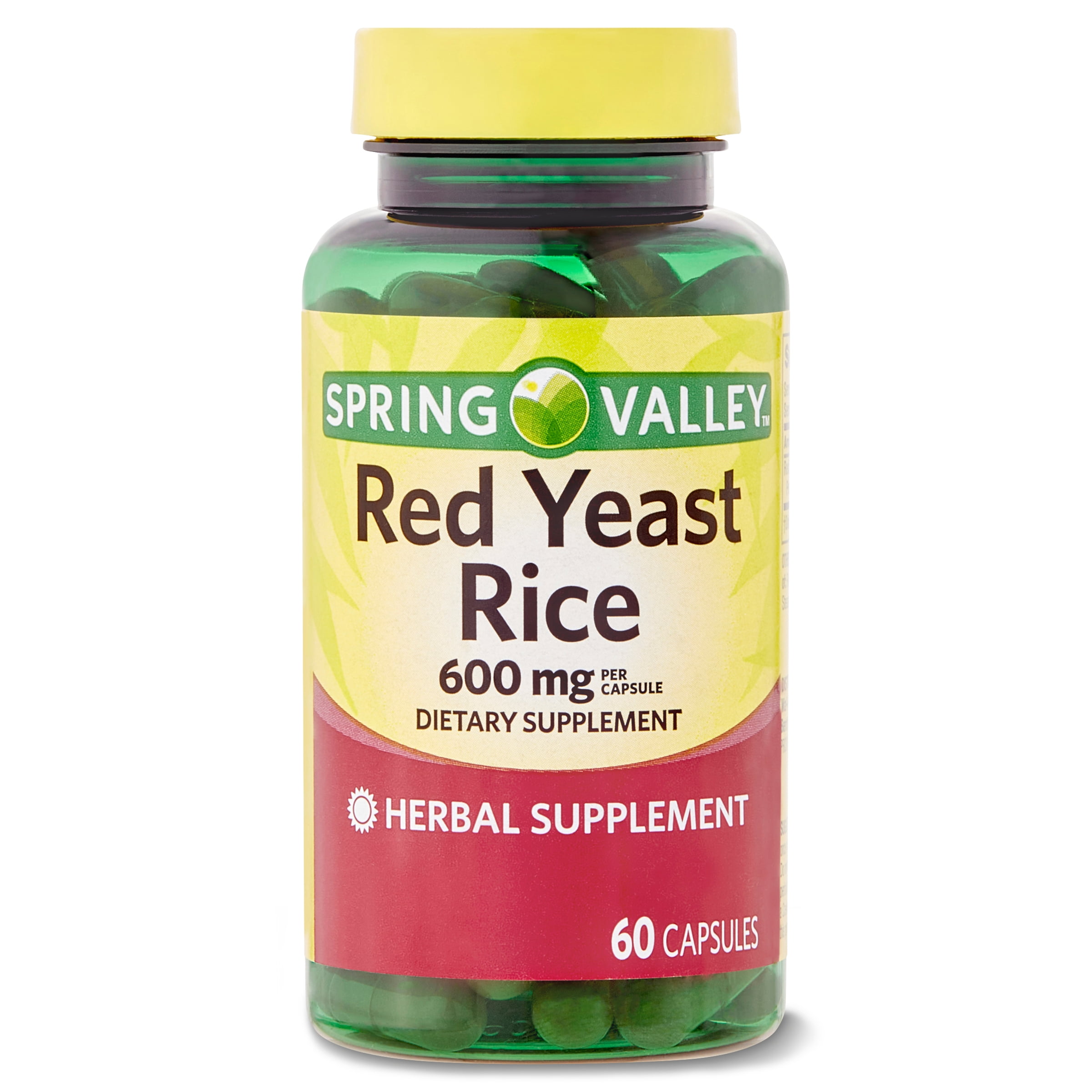 Spring Valley Red Yeast Rice Dietary Capsules, 600 60 Count - Walmart.com