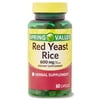 Spring Valley Red Yeast Rice Dietary Supplement Capsules, 600 mg, 60 Count