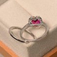 thumbnail image 3 of HeartsAndYou 2.2ct Natural Ruby Diamond Engagement Ring Bridal Set Halo 14k SOLID White Gold, 3 of 8