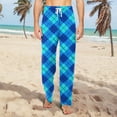 thumbnail image 2 of JGNGSHN Men's Soft Lounge Pants with Pockets, Plaid Pajama Bottoms for Sleeping, Drawstring Waist Relax Fit PJs Trousers, 2 of 8