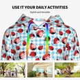 thumbnail image 4 of Lsque Flowers and Lady Bugs Pattern Casual Women's Hoodie,Hooded Sweatshirt with Kangaroo Pocket,Pullover Hoodie with Eye-catching Drawstrings-Large, 4 of 7