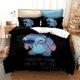 thumbnail image 1 of Disney Lilo &amperio; Juego de funda de edredón con patrón 3d de Stitch, funda de almohada, juego de cama individual, doble, tamaño Queen King para decoración de dormitorio, 264x228cm, 3 uds. Gao Jinjia LED, 1 of 2