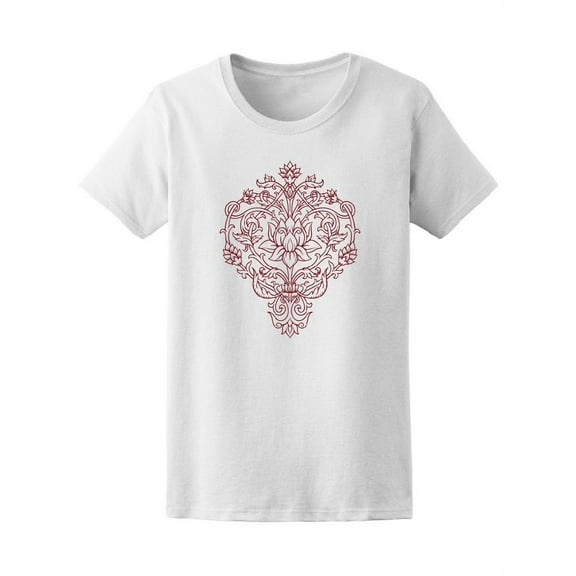 Ornate Lotus Flower Design Women T-Shirt - Image by Shutterstock, Female XX-Large