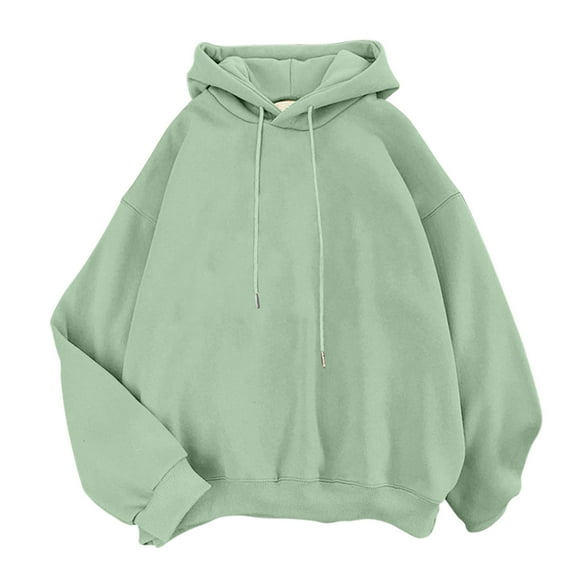 MSJUHEG Hoodies For Women Hoodie Cute Sweatshirt Kawaii Long Sleeve Hoodie Cotton Pullover Tops For Teen Girls Aesthetic Clothes Womens Hoodies Mint Green Xl