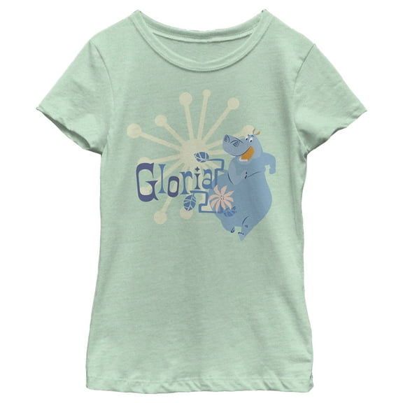 Girl's Madagascar Blue Gloria Character Name  Graphic Tee Mint Large
