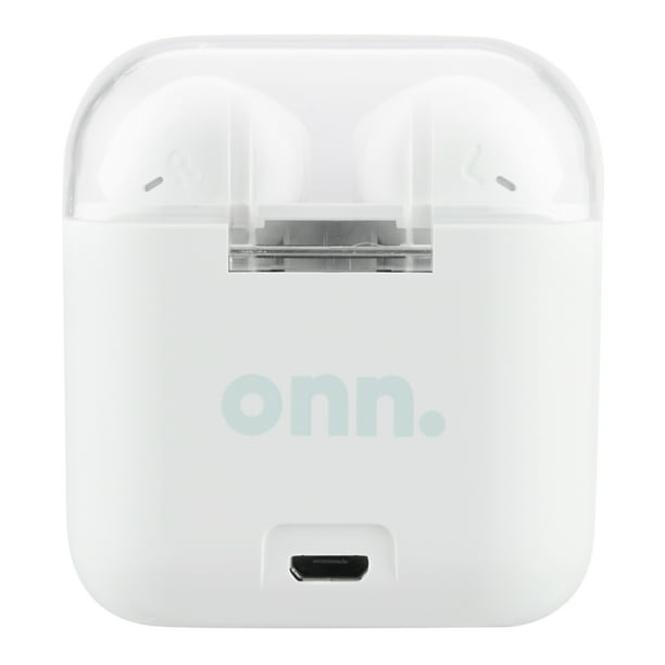 Onn White In Ear True Wireless Earbuds With Charging Case Walmart Com
