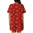 thumbnail image 6 of Goofa Gingerbread Man for Womens Cotton 2 Piece Pajamas Set Classic Short Sleeve Pjs Set Soft Button Down Sleepwear Loungewear-XX-Large, 6 of 7