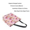 thumbnail image 3 of FORMRS Womens Canvas Tote Bag with Zipper Inner Pocket Shoulder Handbag, Light Pink Doughnuts, 3 of 7