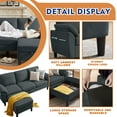 thumbnail image 4 of Jarenie Tornama Linen Convertible L Shaped Sectional Sofa with Accent Chair, Darkgrey, 4 of 7