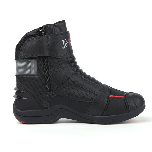Botas de Moto LED Vintage Unisex – Transpirables para Carrera y Viaje, Estilo Rocker Casual,negro-41