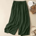 thumbnail image 5 of Women Cotton Linen Pants 2026 Spring Summer High Waisted Straight Leg Trousers Drawstring Beach Casual Vacation Pant, S, 5 of 5