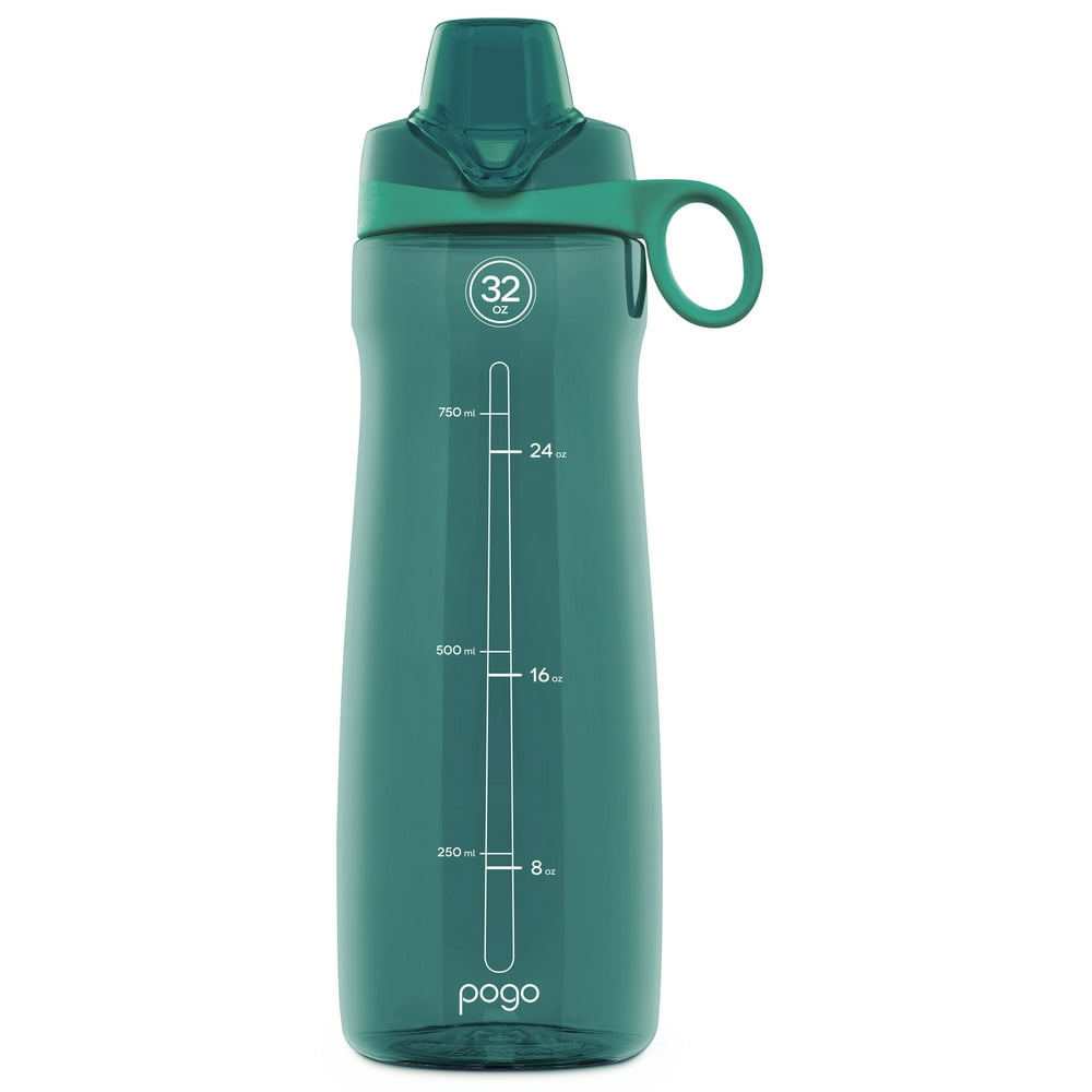 Pogo BPAFree Plastic Water Bottle with Chug Lid, Teal, 32 oz Walmart
