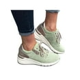 thumbnail image 3 of Frontwalk Womens Platform Sneaker Wedge Sport Shoes Zipper Athletic Shoe Work Non-slip Casual Sneakers Ladies Lace Up Green 35, 3 of 3