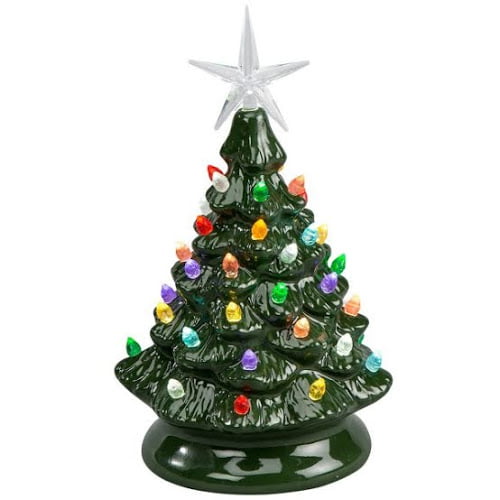 Battery-Operated Vintage-Style Ceramic Tree 