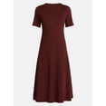 thumbnail image 4 of Time and Tru Women's and Women's Plus Seamed Cotton Midi Dress, Sizes XS-4X, 4 of 4
