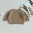 thumbnail image 3 of Baby Girl Boy Knit Pullover Sweater Fall Winter Warm Sweatshirt Tops with Pocket, 3 of 6