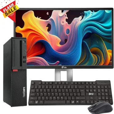 Restored Lenovo ThinkCentre Desktop PC, Intel Core i5-6500, 16GB DDR4 Ram, 256GB SSD, 22 inch Monitor, WiFi, Keyboard & Mouse, Windows 11 Pro (Refurbished)