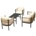 thumbnail image 6 of RONSHIN 2-Person Outdoor Rattan U-Shaped Sofa Set with Table, Garden Backyard Balcony Furniture, 6 of 9