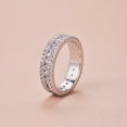 thumbnail image 4 of Flydeer Wedding Band for Women Round 925 Sterling Silver 5A Cubic Zirconia Eternity Engagement Rings for Women Size 8, 4 of 7
