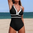 thumbnail image 6 of Afdoent One Piece Swimsuit Women Casual Tummy Control Swimsuit V Neck Tankini Bathing With High Waisted Bottoms And Back Coverage 2026 Summer Swimwear, 6 of 6
