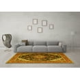 thumbnail image 3 of Ahgly Company Machine Washable Indoor Rectangle Medallion Yellow Traditional Area Rugs, 7' x 10', 3 of 4