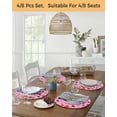thumbnail image 5 of 13 Inch Round Placemats Set of 4, Valentines Love Heart Non Slip Heat Insulation PP Table Mats, Romantic Pink Red Black Washable Place Mats for Kitchen Dining Party Table Decor, 5 of 7