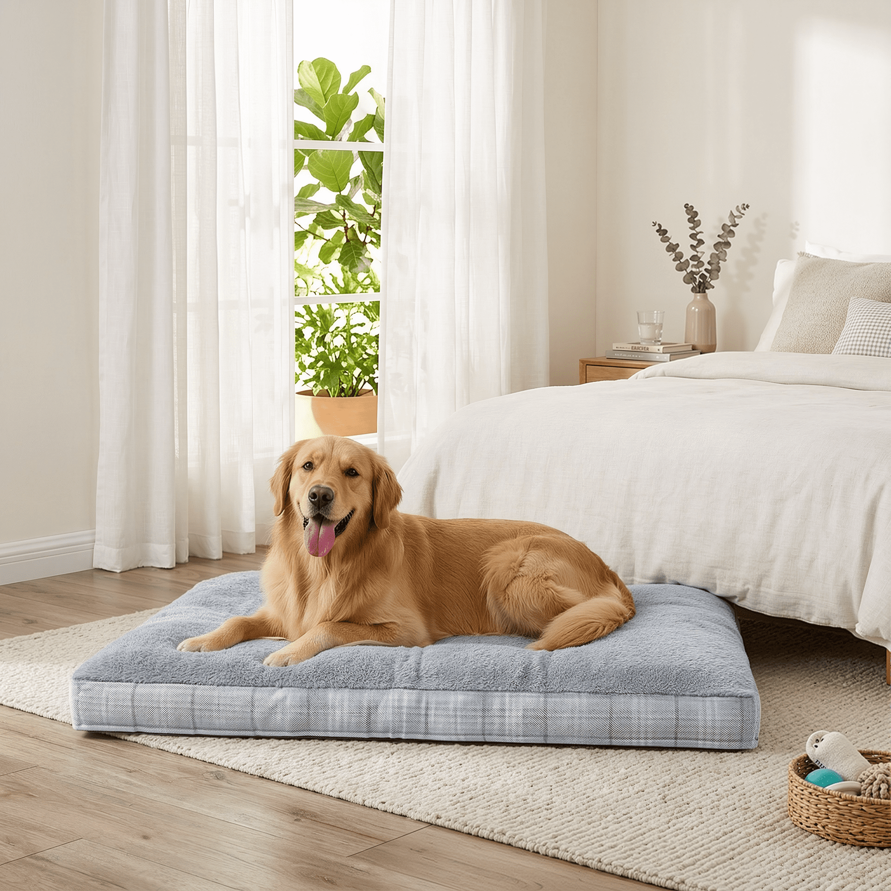 KSIIA 41in Washable Dog Bed for XLarge Dogs with Anti-Slip Bottom, Pet Pad for Crate for XLarge Sized Puppies