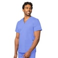 thumbnail image 2 of Adar Universal Unisex Scrub Set - Unisex V-Neck Scrub Top & Tapered Drawstring Scrub Pants - 907 - Ceil Blue - XL, 2 of 7