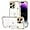 Elegant White, variant on Compatible with iPhone 14 Pro Case for Women Girls,Soft TPU Cute Love Heart Plating Bumper Wristband Holder Bling Phone Case Slim Anti-Scratch Shockproof Luxury Case Cover(Elegant Pink)