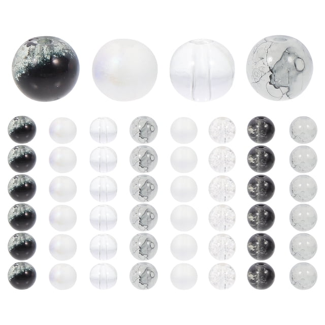 Shisuyan 200 Pcs Perles en Verre Craquelé Perles Rondes Artisanales pour Fabrication de Bijoux
