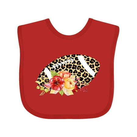 

Inktastic Football with Flowers and Leopard Spots Gift Baby Boy or Baby Girl Bib