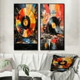 thumbnail image 1 of Designart "Retro Disc Popart Dreams II" Vinyl Records Framed Wall Art Set Of 2 - Multi-Color Fashion Framed Canvas Set For Living Room Decor, 1 of 6
