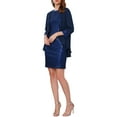 thumbnail image 4 of INSPIRE CHIC Women's Two Piece Dress Sets Wedding Guest 2 Piece Outfits Sequin Dresses and Open Front Cardigans S Navy Blue, 4 of 6