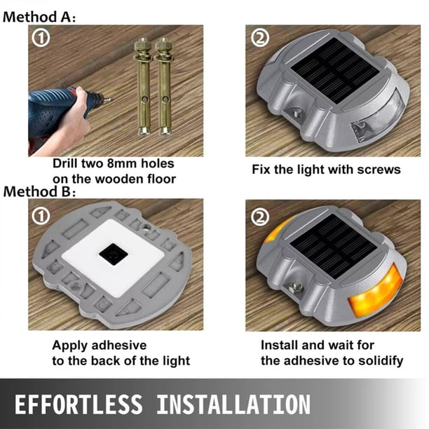 Moyic Lámpara de entrada solar LED impermeable para iluminación exterior duradera Luz de entrada parpadeante impermeable Iluminación y accesorios rojo 1 pieza