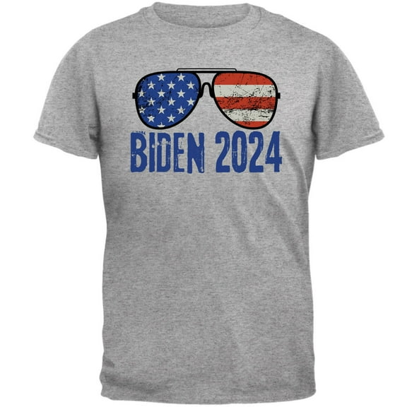 Election 2024 Biden USA Patriotic Aviator Glasses Mens T Shirt