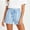 *Blue, variant on Women's Striped Drawstring Elastic Waist Shorts with Pockets ,Casual Summer Short Black,Women's Plus XL