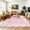 Pink, variant on GlowSol Washable Scalloped Edge Area Rug - Non-Slip Low-Pile, Collapsible Thin Carpet for Living Room, Bedroom, Nursery & Kids Room - Pink, 5x7