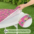 thumbnail image 5 of 44 inch round tablecloth with cartoon sloth artwork, elastic edge protector, waterproof for outdoor use, 5 of 7