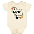 thumbnail image 3 of Inktastic I Love My Nicu Nurses with Baby Footprints and Flowers Boys or Girls Baby Bodysuit, 3 of 5