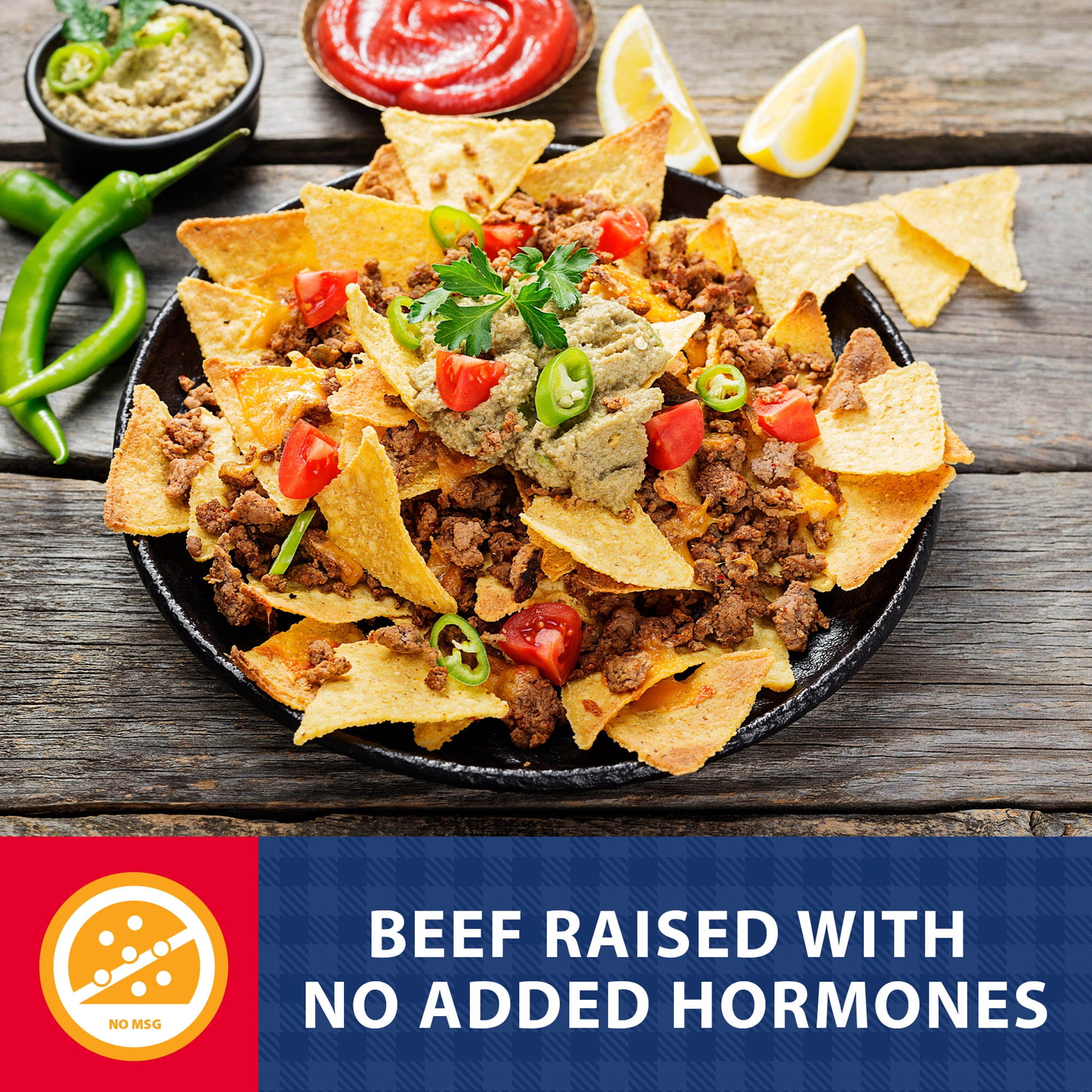 (4 pack) Hereford Fully Cooked Beef Taco Filling, Shelf Stable Pouch, 6 oz