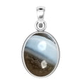 thumbnail image 2 of 925 Sterling Silver Pendant Natural Blue Opal Handmade Jewelry, 2 of 8