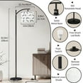 thumbnail image 4 of Arc Floor Lamp, 3 Color Temperatures Modern Floor Lamps Japanese bird seamless pattern Adjustable Tall Standing Reading Lamp with Linen Texture Shade for Living Room, Bedroom, Office, 4 of 5